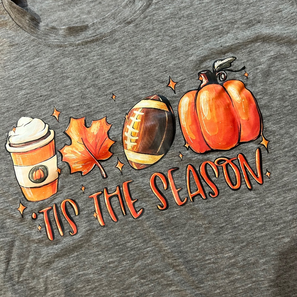 Fall theme unisex tee large